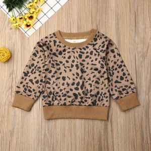 0-24M Pasgeboren Kid Baby Meisjes Jongen Sweatshirt Herfst Lente Warm Lange Mouwen Leopard Gedrukt Tops Casual Sweatshirt crew Neck Tops