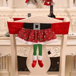 Christmas Santa Riem Elf Meisje Rok Stoel Cover Home Decoratie Keuken Ornamenten