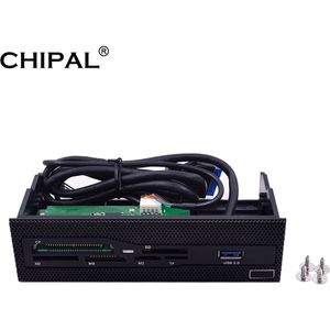 Chipal Multifunctionele All In One Voorpaneel Usb 3.0 Ms M2 Cf Xd Tf Sd Kaartlezer 5.25 &quot;Media dashboard Voor Pc Desktop CD-ROM