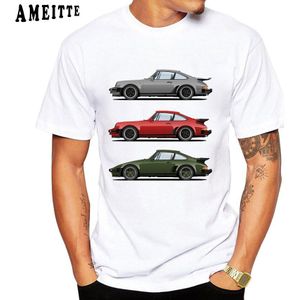Turbo 'S Auto Print Vintage T-shirt Zomer Mode Mannen T-shirt Man Wit Tops Hipster Cool Boy Casual Tees