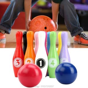 12 Stks/set Houten Kleur Bowling Set 10 Pins 2 Bal Bowling Spel Voor Kinderen Indoor O28 20