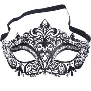 Mode 2 Kleur Metalen Filigraan Venetiaanse Mooie Luxe Masquerade Masker Mardi Gras Party Sexy Oogmasker Macka Met Strass