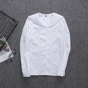 Wit Katoen Japanse Midden Hoge Student School Jurk Voor Meisjes JK Uniformen Zeilers Pak Lange Mouwen Wit Shirt Vrouwen Tops