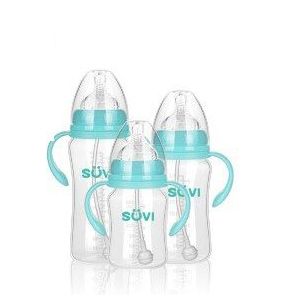 3Pcs Baby Pp Melkfles Pasgeboren Breaskfeeding Fles Met Handvat Stro Anti-Koliek Drinkwater Fles 180/240/300Ml