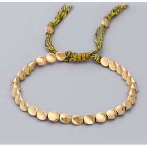 Handgemaakte Tibetaanse Koperen Kralen Armband Voor Vrouwen Verstelbare Touw Ketting Mannen Armbanden Goud Kleur Gevlochten Boho Vintage Sieraden