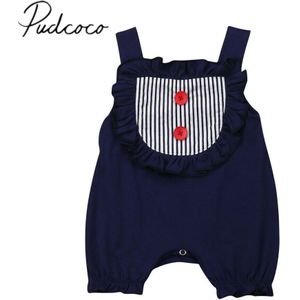 Kinderen Zomer Kleding Peuter Baby Jongen Meisje Jongens One-Stukken Romper Mouwloze Ruches Streep Patchwork Jumpsuit Outfits