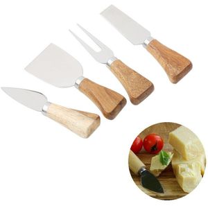 4 Stks/set Messen Kaasrasp Board Set Bamboe Houten Handvat Kaas Mes Slicer Kit Keuken Koken Tool Kaas Cutter slicer
