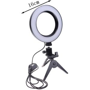 Fotografie Led Selfie Ring Licht 16Cm Dimbare Camera Telefoon Ring Lamp 6Inch Met Tafel Statieven Voor Make Video live Studio