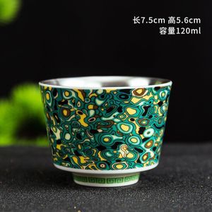 Emaille Keramische Kopje Thee Chinese Vintage Stijl Porselein Sterling Zilver Innerlijke Thee Kommen Thee Glazen Set Kung Fu Thee Set geschenkdoos