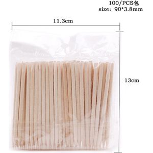 100 Pcs Houten Nail Art Decoraties Gereedschap Puntjes Pen Strass Picker