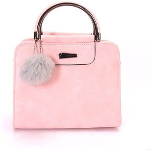 Handtas Vrouwen Casual Draagtas Vrouwelijke Grote Schoudertas Messenger Bags Pu Lederen Handtas Met Bont Bal bolsa