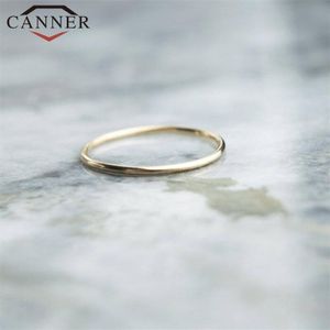 925 Sterling Zilveren Ringen Voor Vrouwen Eenvoudige Minimalistische Glad Lijn Goud Rose Goud Zilver Dunne Vinger Ring Mode-sieraden Koreaanse