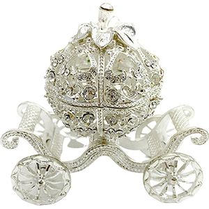 Pompoen Vervoer Crystal Jeweled Trinket Sieraden Doos, Wedding Ring Box Novelty Voor Vrouwen Meisjes