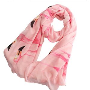 Yishine 180*100Cm Roze Flamingo Prints Met Kwastje Sjaal Sjaals Voor Vrouwen Meisje Zomer Wraps Sjaals Strand Sjaal voor Lady