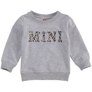 Kleine Jongen Meisje Lange Mouw Trui, Brief Print Ronde Hals Effen Kleur Trui, winter Warm Top Kinderen 1-3 Jaar