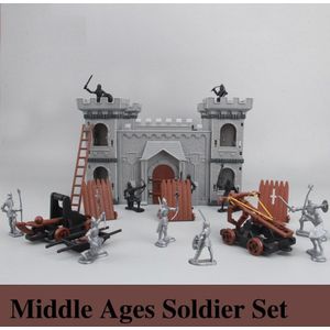 60 Soldaten Middeleeuwen Soldaten Paard Kasteel Set Bouwsteen Millitary Soldaat Fgures Jongens Collectie Speelgoed Xmas