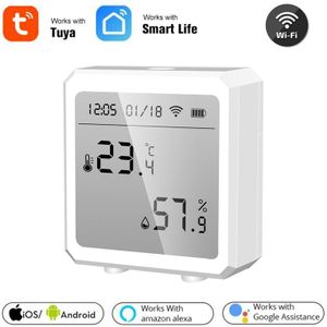 Tuya Wifi Temperatuur En Vochtigheid Sensor Indoor Hygrometer Thermometer Detector Ondersteuning Alexa Google Thuis Slimme Leven