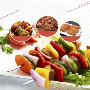 3 Stks/set Rvs Barbecue Stok Barbeque Spiesjes Kebab Sticks Keuken Accessoires Barbecue Accessoires Bbq Gereedschap Gadget