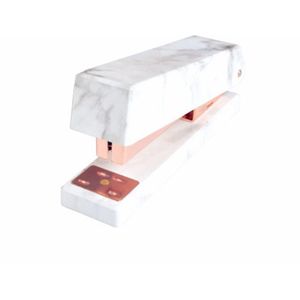 Wit Marmer Nietmachine Zware Desktop Lente Aangedreven Nietmachine Rose Goud voor Thuiskantoor Boekbinden Levert met antislip Mat