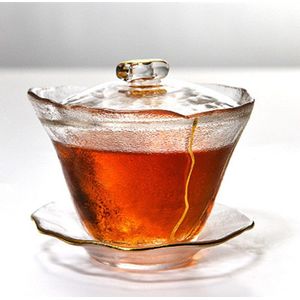 Japanse Glas Thee Cup Met Plaat Grote Maat 300ml hittebestendige melk thee cup set schotel kopje koffie plaat set