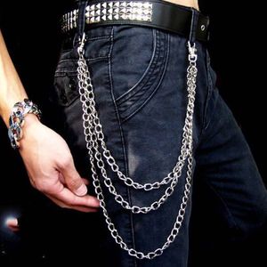 Punk Zilveren Multilayer Man Metalen Ketting Op Broek Hip Hop Jeans Keten Mannen Vrouwen Broek Portemonnee Keten Gothic Rock Chain riem