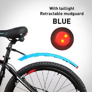 26 Inch Mtb Fiets Fenders Met Led Achterlicht Fiets Vleugels Spatbord Opvouwbare Intrekbare Pvc Fietsen Duurzaam Spatbord