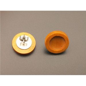 20 stks/partij Blank Hout Cabochon Earring Base Rvs Post Stud Oorbellen Instellingen Fit 12mm Glas voor Diy Sieraden bevindingen