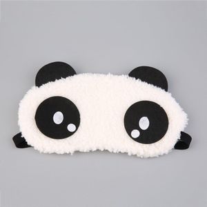 1Pc Zwarte Cartoon Panda Ontspannen Ijs Of Warm Kompres Slaapmasker Masker Bandage Op Ogen Voor Slapen Slaapmasker