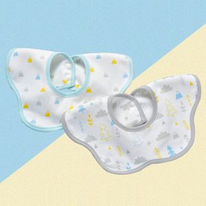 Insular Cartoon Print Baby Slabbetjes 360 Graden Draaibare Bandana Bib Waterdicht Eenvoudig Te Reinigen Speeksel Handdoeken Baby Kant Burp Doek