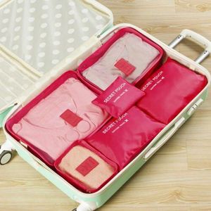 6 Stuks Waterdichte Reizen Opbergtas Kleding Verpakking Cube Bagage Organizer Sets Nylon Thuis Opslag Travel Pouch Draagbare Tassen