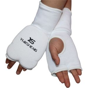 Gebreide Goede KARATE Handschoenen Handen guard MMA Martial art palm protector Taekwondo Protector Boksen spaarde gear pads wit