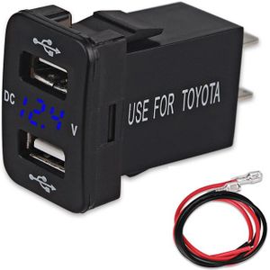 12V Auto Lader met zekering Voor Toyota 5V 4.2A Auto Opladen Socket Oplader Voor telefoon LED Display Meter voltmeter Blauw Groen Rood