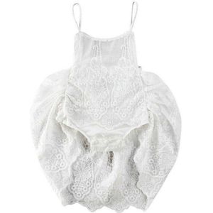 0-24M Baby Baby Meisje Romper Jurk Kleding Lace Strap Mouwloze Feestjurk Bloemen Outfit