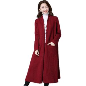 Chinese stijl herfst winter jas vrouwen arrivals grote maat jas Chinese knop lange jas casual gewaad V1128