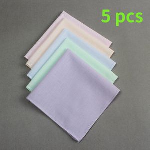 5 Stks/partij Vintage Pocket Katoen Zakdoeken Zakdoeken Dames Vierkante Vrouwen Kinderen Gezicht Handdoeken Hanky Huwelijksgeschenken 28*28cm