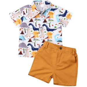 Pasgeboren Kids Baby Jongens 1-6Y Zomer Kleding Sets Katoen Tops T-shirt Dinosaurus Broek Shorts Outfits Kleding