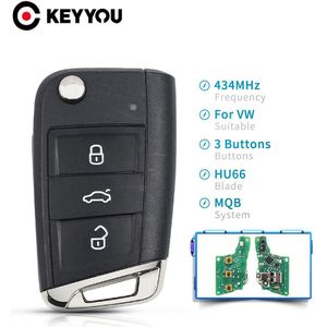 Keyyou Vervanging Auto Remote Key Voor Vw Skoda Mqb Vii Golf MK7 Touran Polo Tiguan Half 5G6959752AB 434Mhz met ID48 Chip