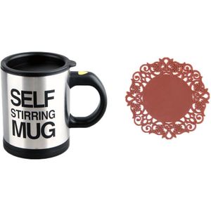 400Ml Koffie Mokken Automatische Elektrische Lui Zelf Roeren Koffie Melk Mengen Thermische Mok Rvs Dubbel Geïsoleerd Cup