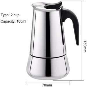 100Ml/200Ml/300Ml/450Ml Rvs Koffie Brouwer Waterkoker Pot Pro Barista Pot draagbare Espresso Koffiezetapparaat Moka Pot