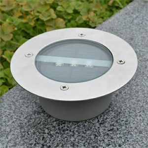 1pcs Solar Powered Ground Light Waterproof Garden Pathway Deck Lights With 3 LED Lamp for Home Yard Driveway Lawn Road #25