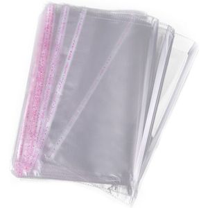 100 stks/partij Transparante Zelfsluitende Plastic Zakken Verpakking Zelfklevende Resealable Cellofaan Poly OPP Bag Plastic Baggie