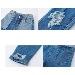 Meisjes Ripped Jeans 10 Tot 12 Jaar Cool Gaten Skinny Broek Kinderen Mode Jeans