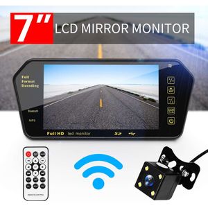 7 Inch Tft Lcd Car Achteruitkijkspiegel Monitor + Nachtzicht Reverse Auto Camera Bluetooth Verpakking Systeem Voor Auto achteruitkijkspiegel Monitoren