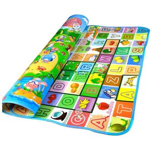 Baby Kruipen Speelkleed 2*1.8 Meter Klim Pad Double-Side Fruit Letters En Happy Farm Baby Speelgoed playmat Kids Tapijt Baby Spel