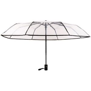 Fancytime Transparante Automatische Paraplu voor Vrouwen en Kinderen Diameter 93 cm Drie Vouwen Winddicht Zonnige en Regenachtige Paraplu