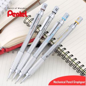 1Pc Pentel Graphgear 500 Opstellen Vulpotlood Techniek Automatische Potlood Met Gum Voor Pro Pennen 0.3 0.5 0.7 0.9mm