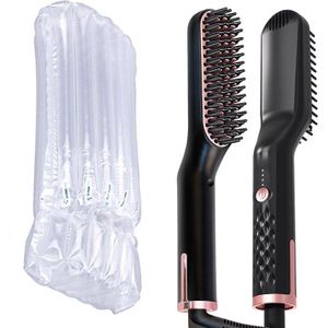 3 In 1 Stijltang Borstel Anti Statische Keramische Verwarming Detangling Sneller Rechttrekken Baard Kam Voor Man Baard Stijltang