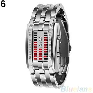 Populaire Luxe Mannen \ 'S Vrouwen \ 'S Luxe Legering Band Datum Digitale Led Armband Sport Polshorloge paar Horloge Horloges