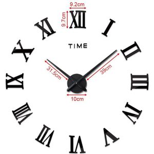 Moderne Grote Wandklok Woonkamer Romeinse Cijfer Sticker Unieke Grote Digitale Horloge Diy Decoratie Wandklok Art Sticker Decals ho