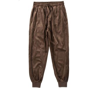 Dark Icoon Fluwelen Jogging Broek Mannen Vlakte Harembroek Elastische Taille Harembroek Man